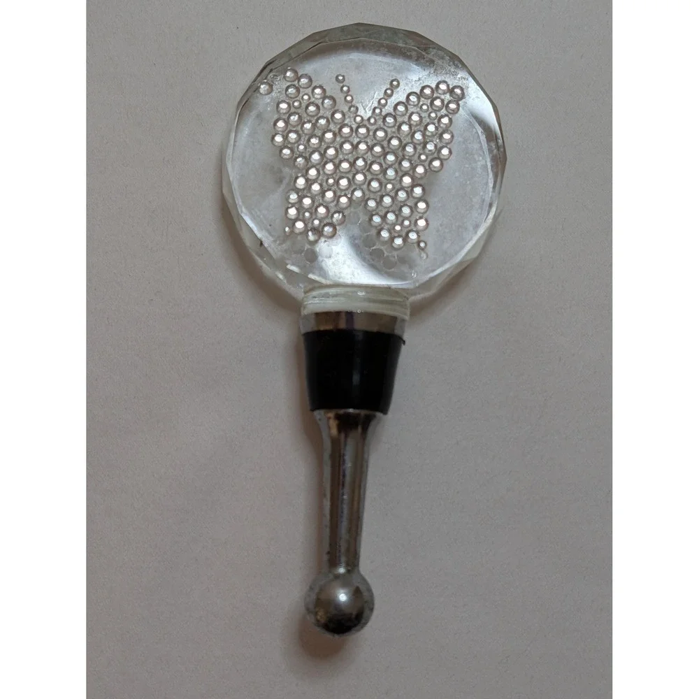 Set of 4 Decorative Wine Bottle‎ Stoppers High Heel Butterfly Crystal Metal